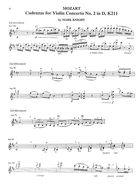 Cadenzas for Mozart Violin Concertos No.1 in B flat K207 & No.2 in D, K211, images/cadenzas_mozart_score_page_1.gif
